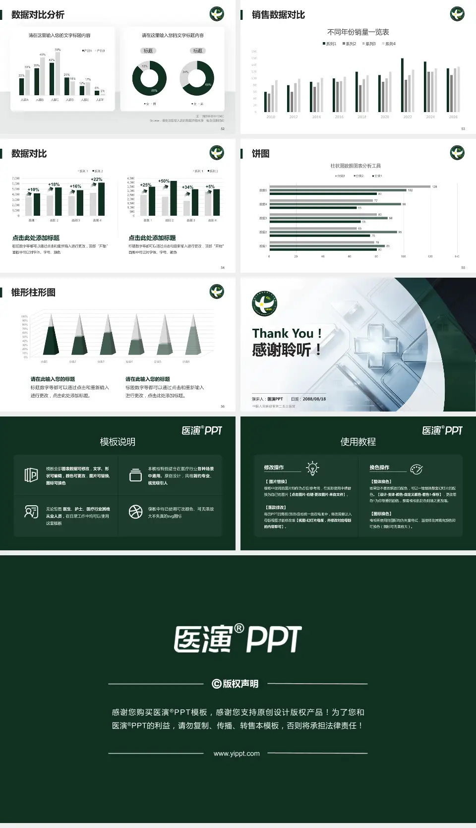 中国人民解放军第二五三医院医疗行业比赛专用PPT模板16:9格式幻灯片预览图7