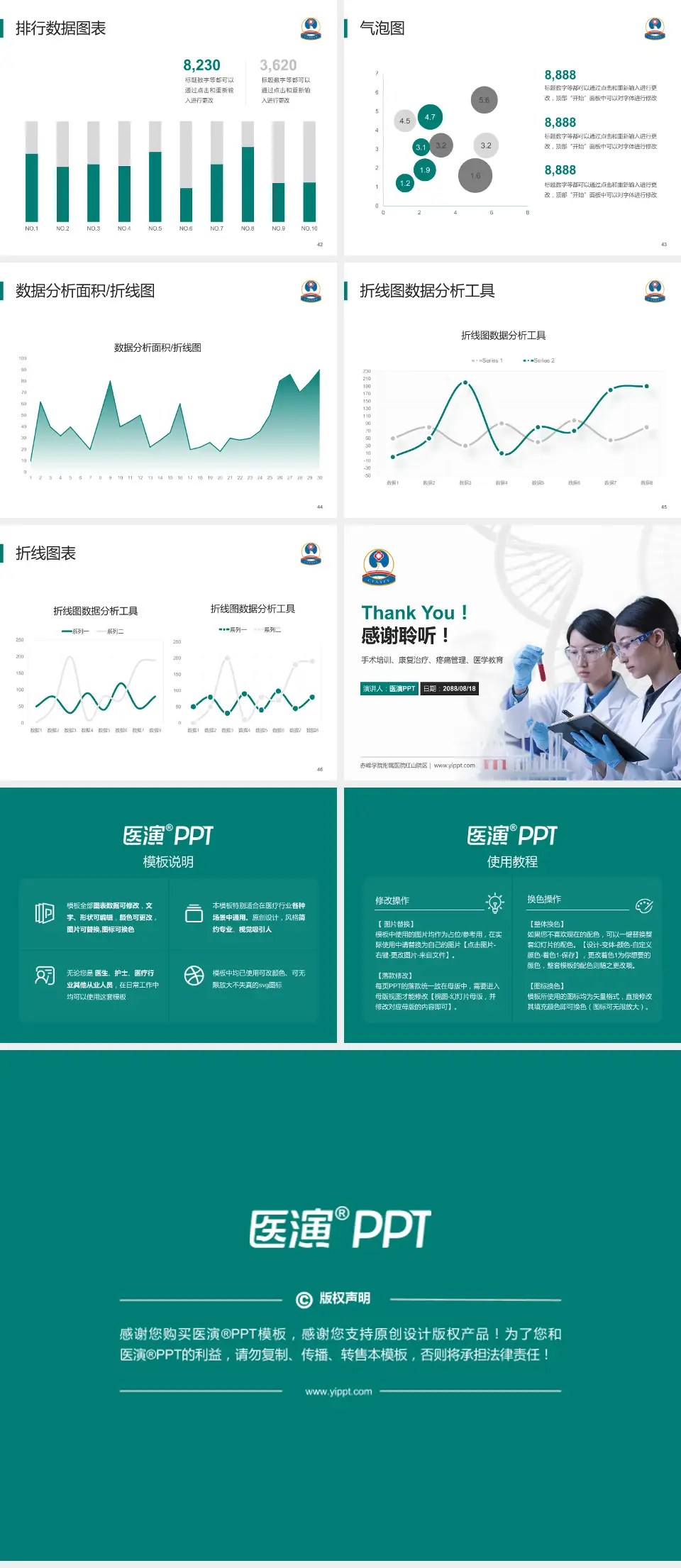 赤峰学院附属医院红山院区科研成果展示PPT模板4:3格式幻灯片预览图6