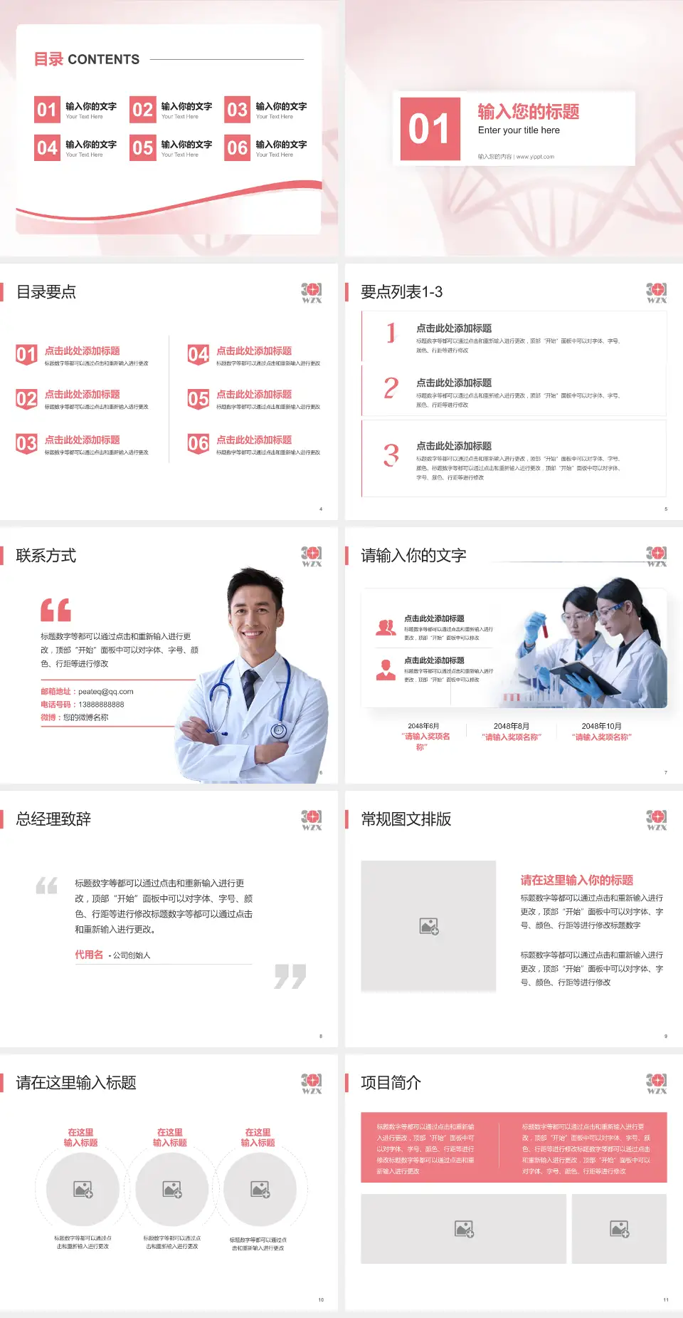 中国人民解放军第五医院项目申请与汇报PPT模板4:3格式幻灯片预览图2