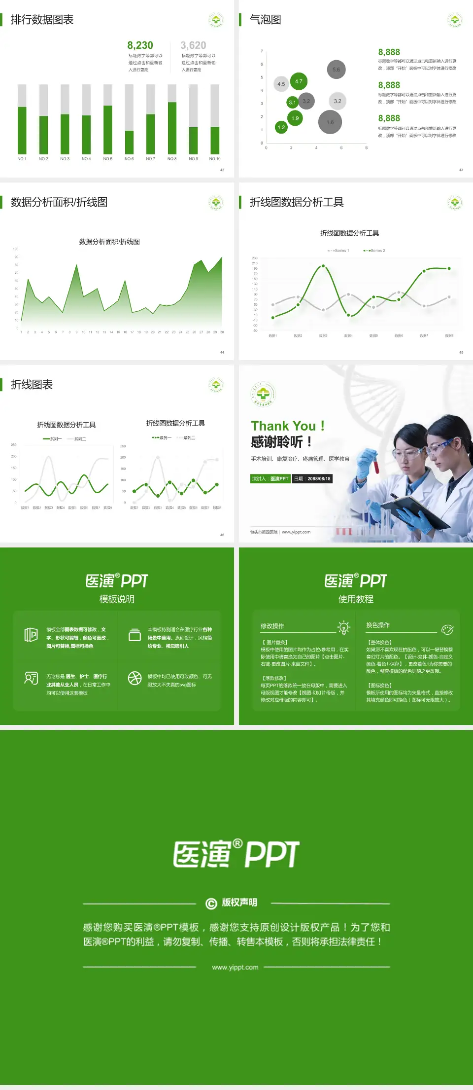 包头市第四医院科研成果展示PPT模板4:3格式幻灯片预览图6