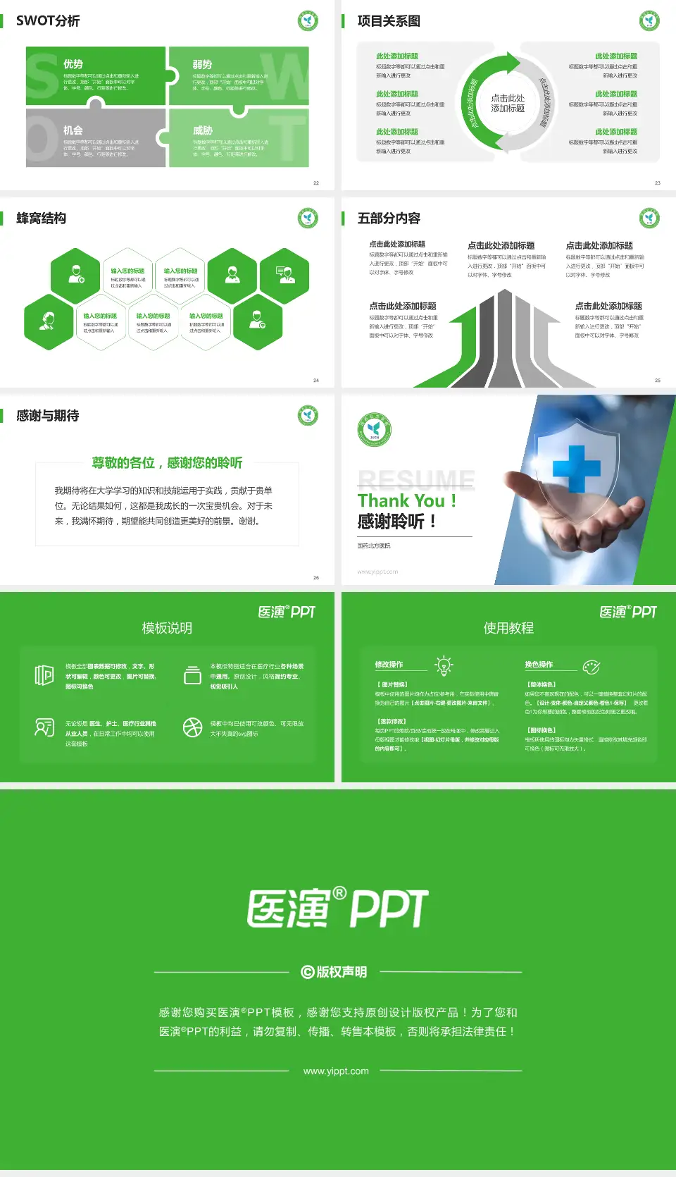 国药北方医院个人求职应聘简历PPT模板16:9格式幻灯片预览图4
