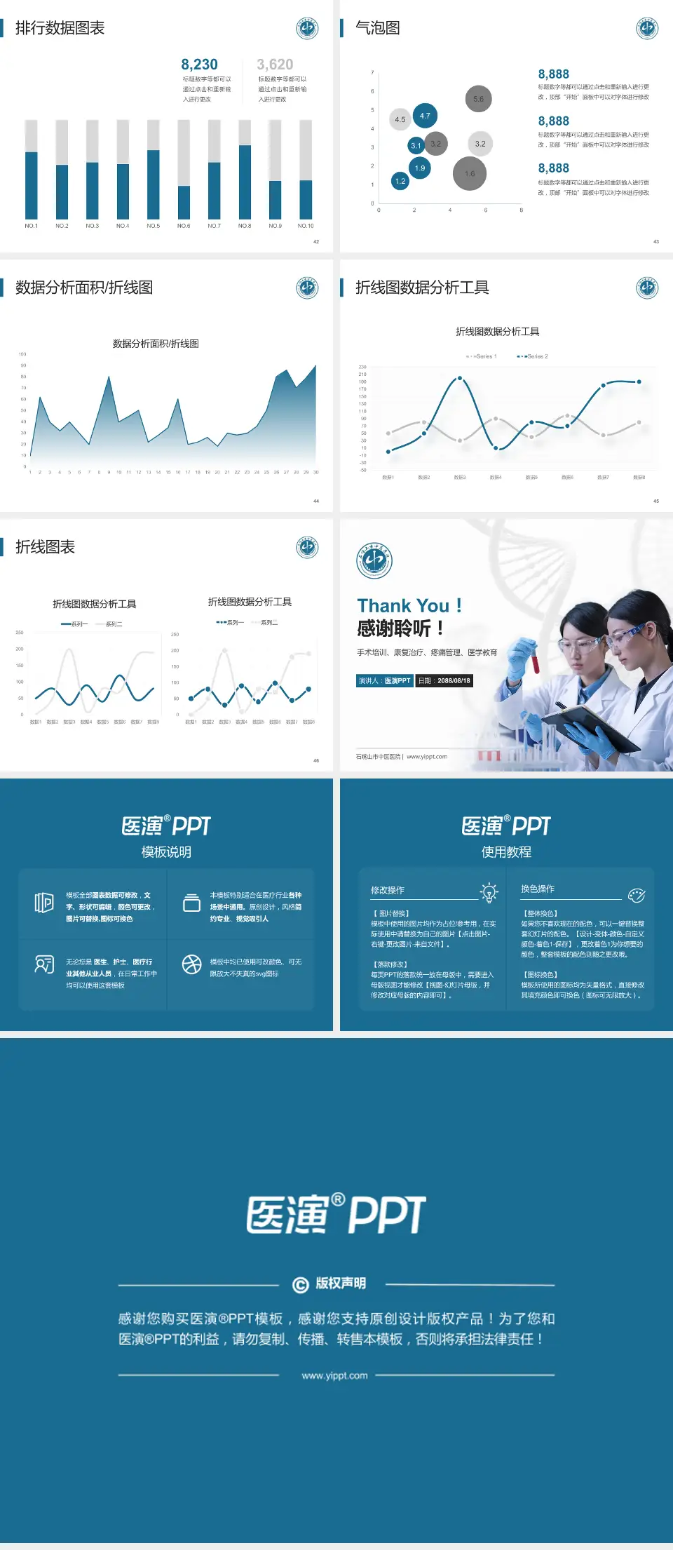 石嘴山市中医医院科研成果展示PPT模板4:3格式幻灯片预览图6
