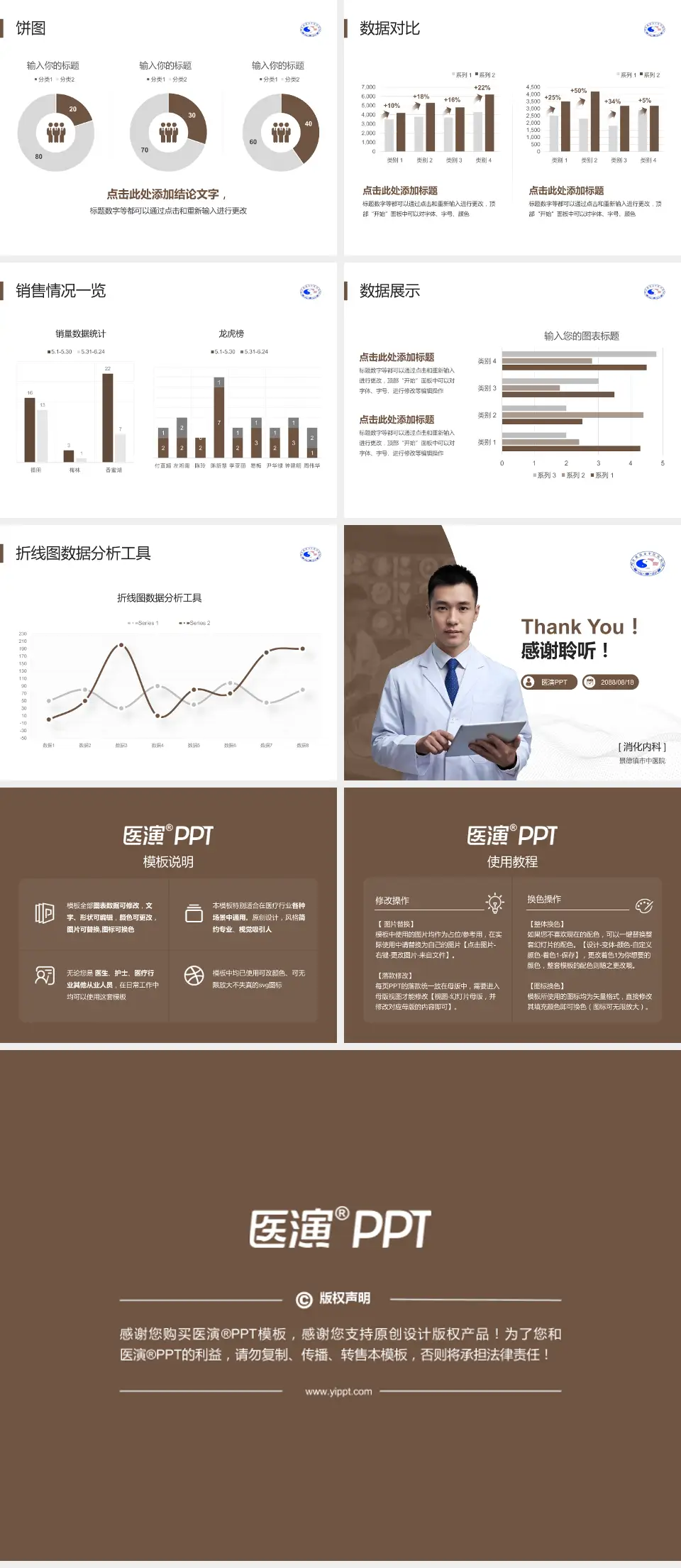 景德镇市中医院病例分享与讨论PPT模板4:3格式幻灯片预览图4