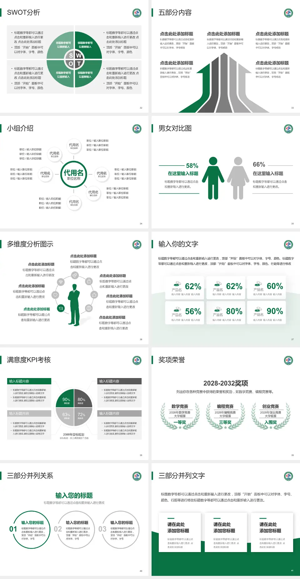 鹰潭一八四医院医疗行业比赛专用PPT模板4:3格式幻灯片预览图5