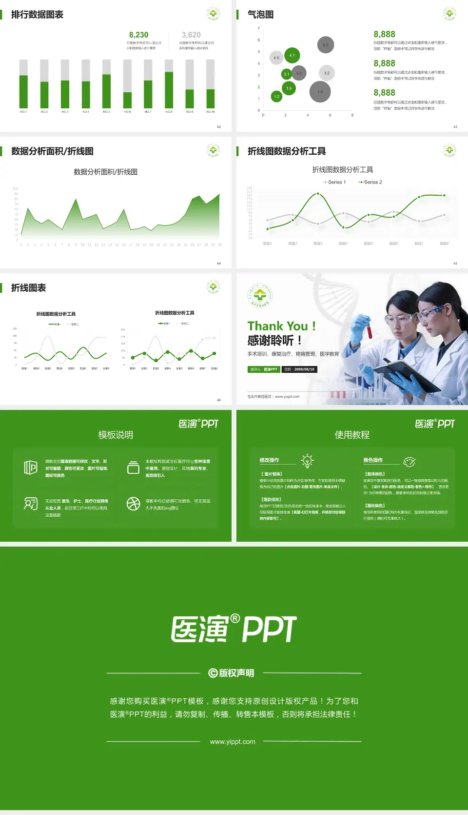 包头市第四医院科研成果展示PPT模板16:9格式幻灯片预览图6