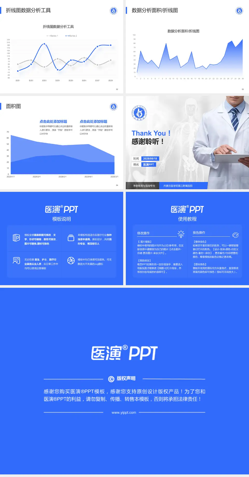 内蒙古医学院第三附属医院患者教育与指导PPT模板4:3格式幻灯片预览图7