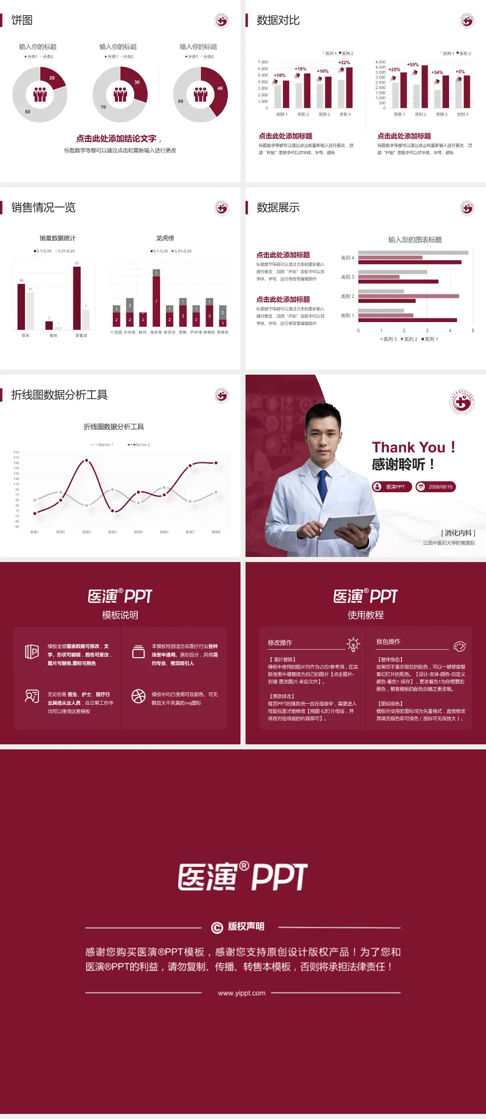 江西中医药大学附属医院病例分享与讨论PPT模板4:3格式幻灯片预览图4