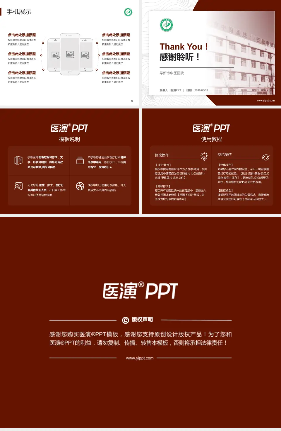 阜新市中医医院医院管理报告PPT模板4:3格式幻灯片预览图7