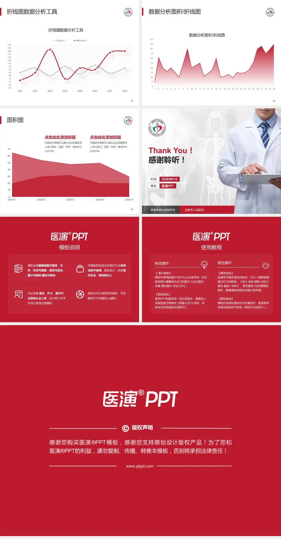宜春市人民医院患者教育与指导PPT模板4:3格式幻灯片预览图7
