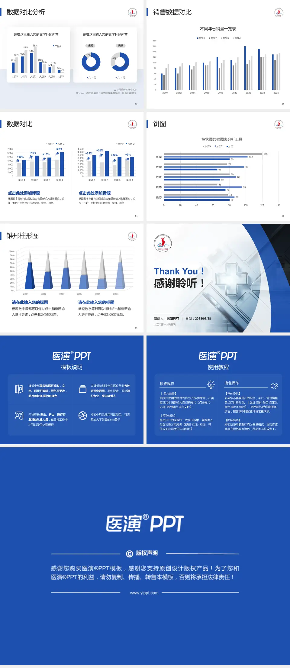 九江市第一人民医院医疗行业比赛专用PPT模板4:3格式幻灯片预览图7