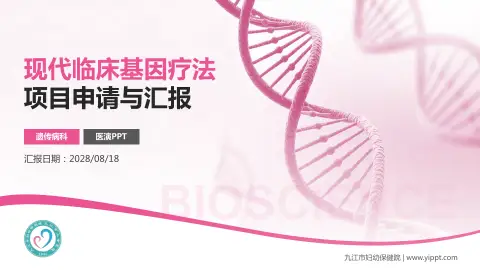 九江市妇幼保健院项目申请与汇报PPT模板