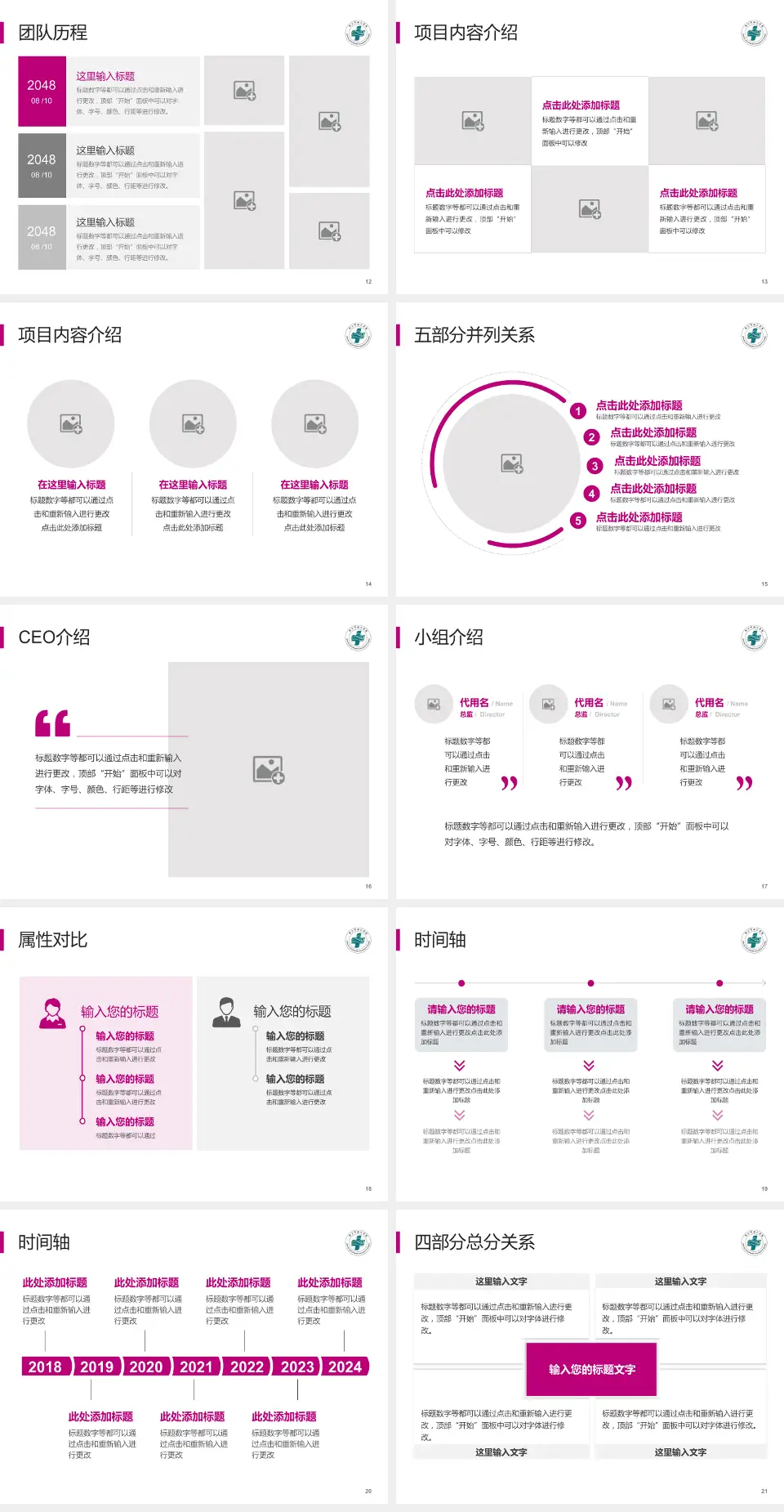 鞍山市妇儿医院科研成果展示PPT模板4:3格式幻灯片预览图3