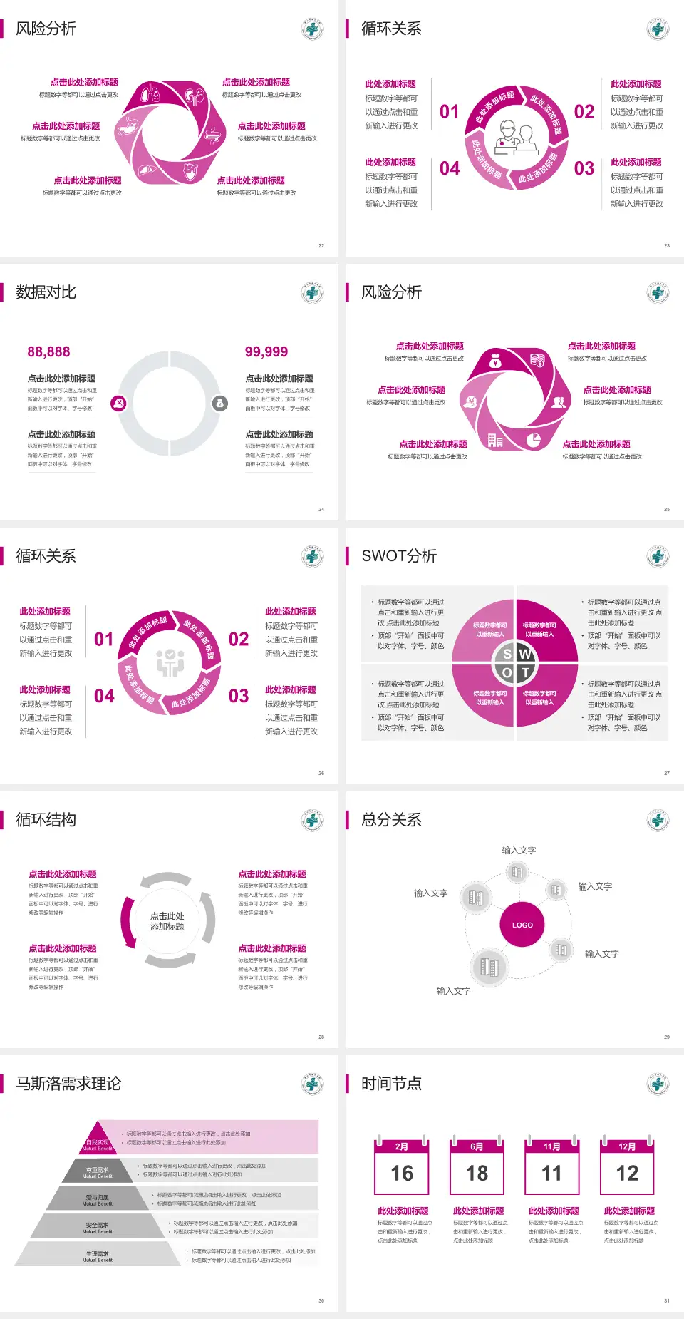 鞍山市妇儿医院科研成果展示PPT模板4:3格式幻灯片预览图4