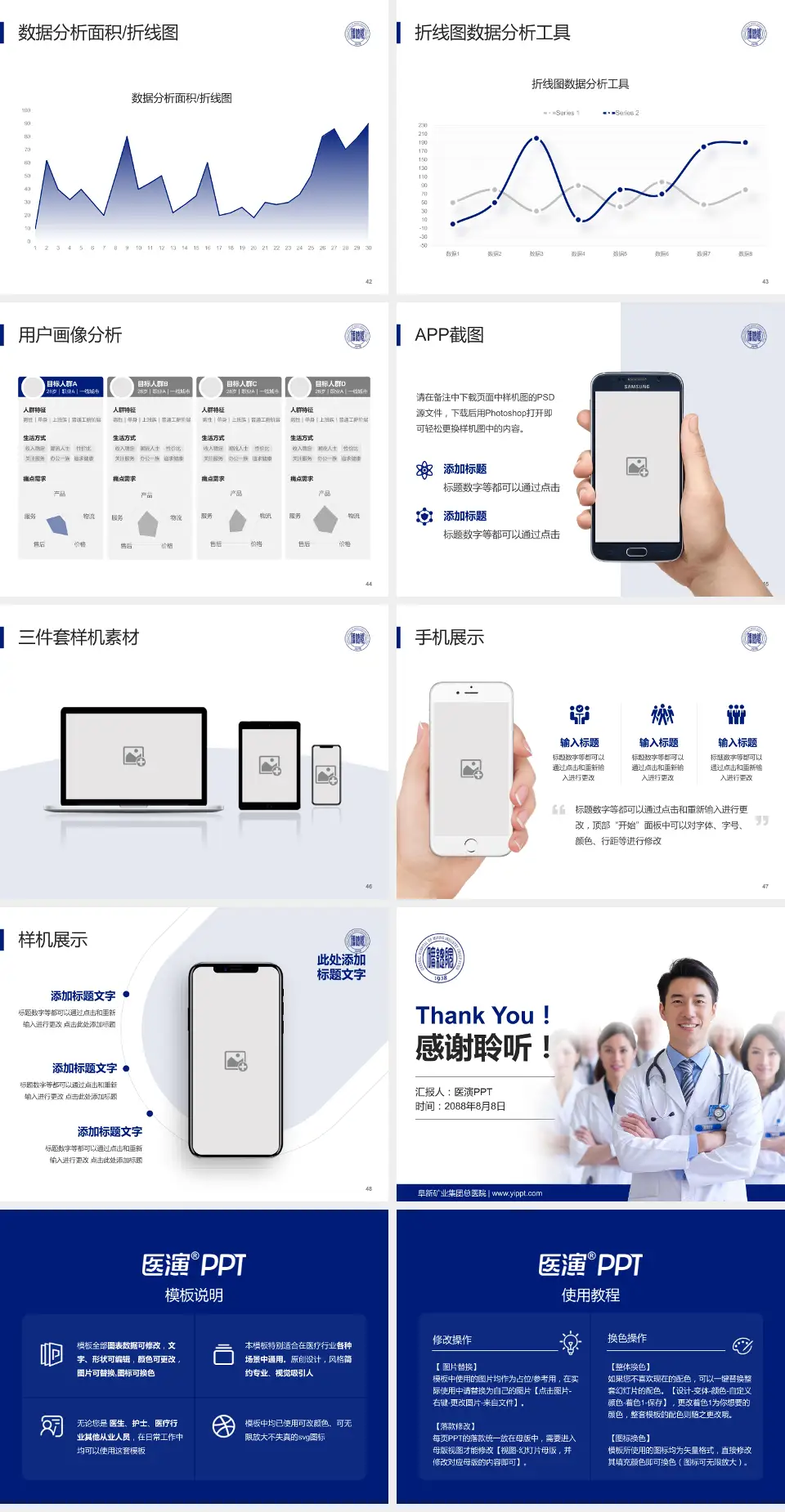 阜新矿业集团总医院科室介绍与推广PPT模板4:3格式幻灯片预览图6