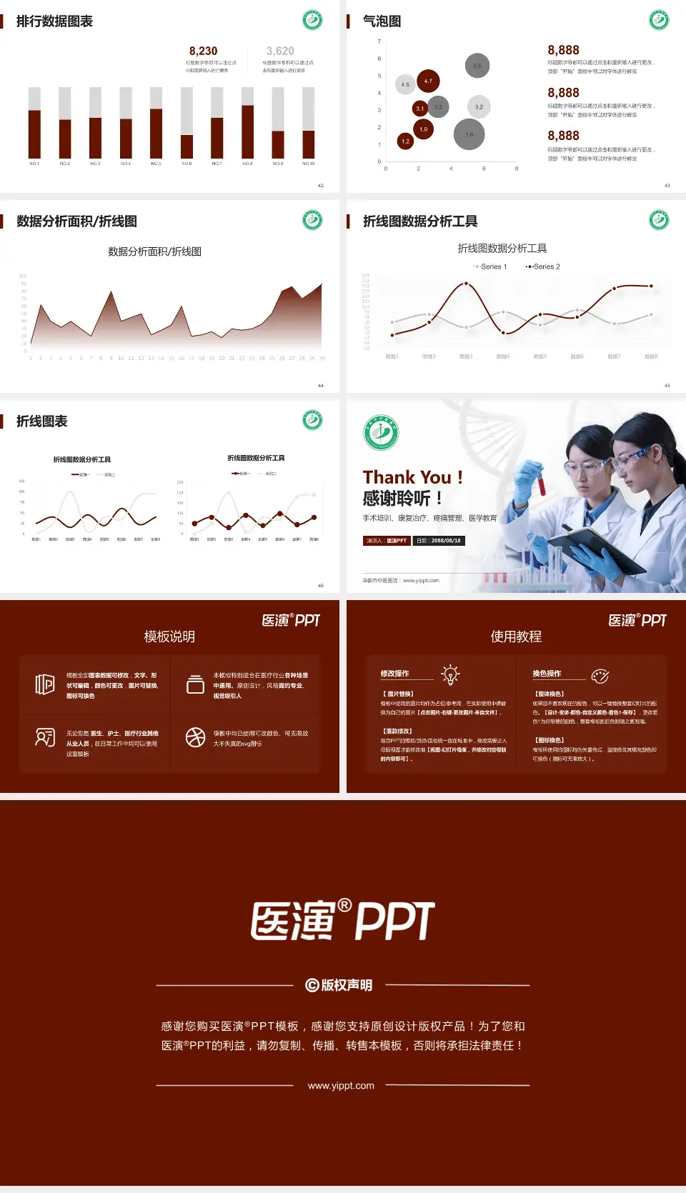 阜新市中医医院科研成果展示PPT模板16:9格式幻灯片预览图6