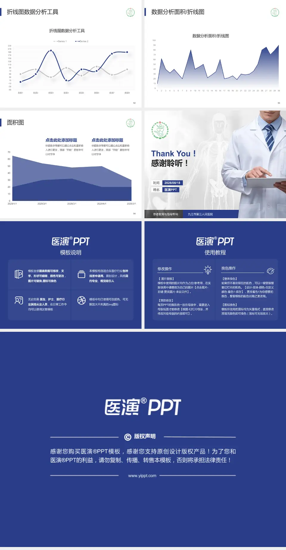 九江市第三人民医院患者教育与指导PPT模板4:3格式幻灯片预览图7