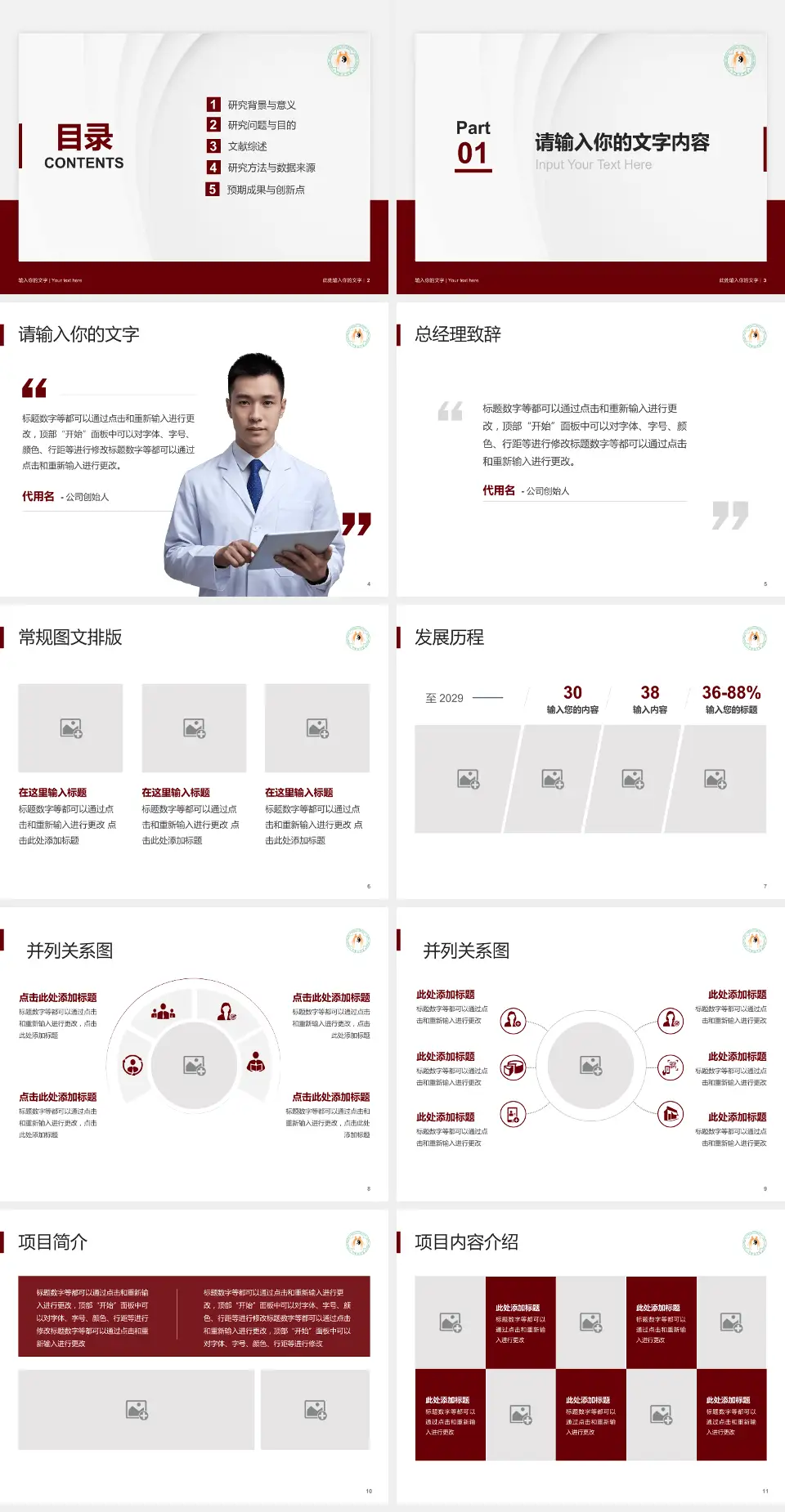 辽宁奉天中医院医院管理报告PPT模板4:3格式幻灯片预览图2