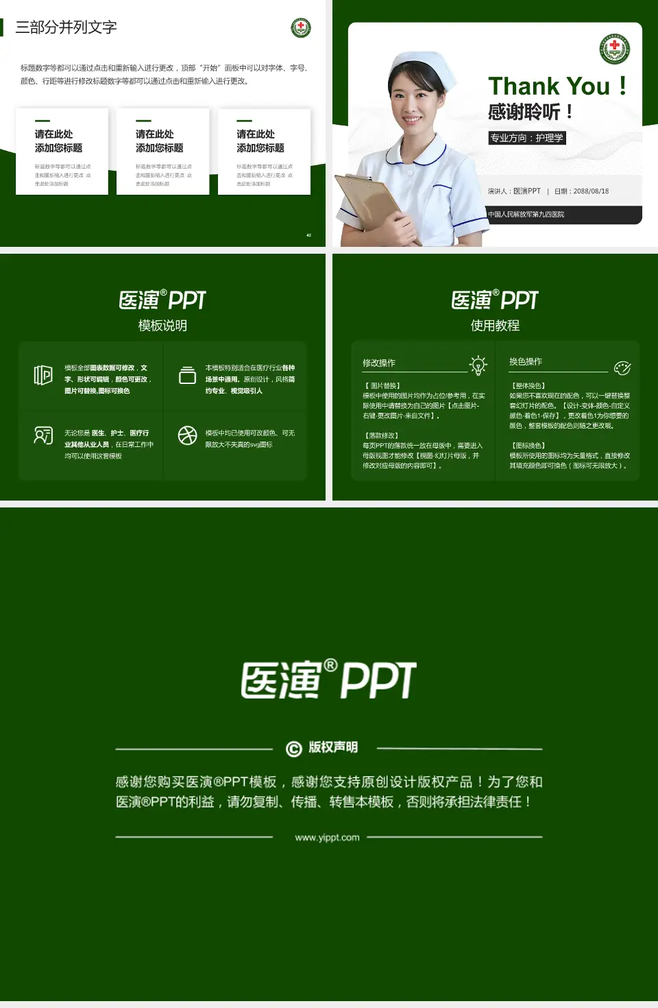 中国人民解放军第九四医院护理专业职业生涯规划PPT模板4:3格式幻灯片预览图6