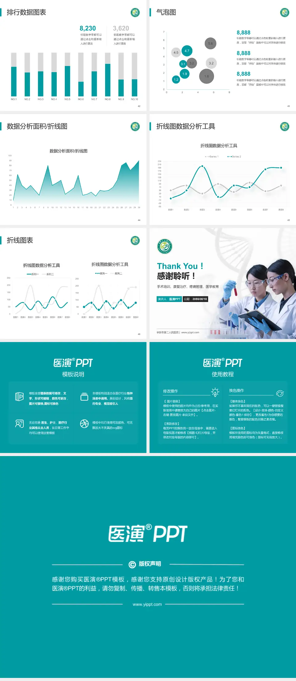 阜新市第二人民医院科研成果展示PPT模板4:3格式幻灯片预览图6