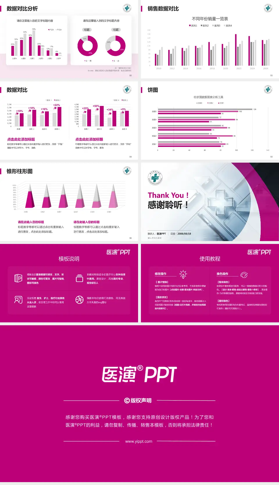 鞍山市妇儿医院医疗行业比赛专用PPT模板16:9格式幻灯片预览图7