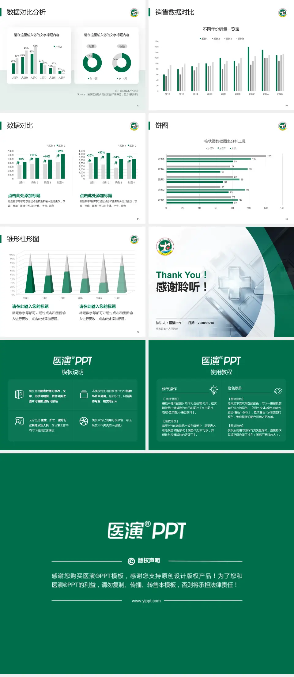 修水县第一人民医院医疗行业比赛专用PPT模板4:3格式幻灯片预览图7