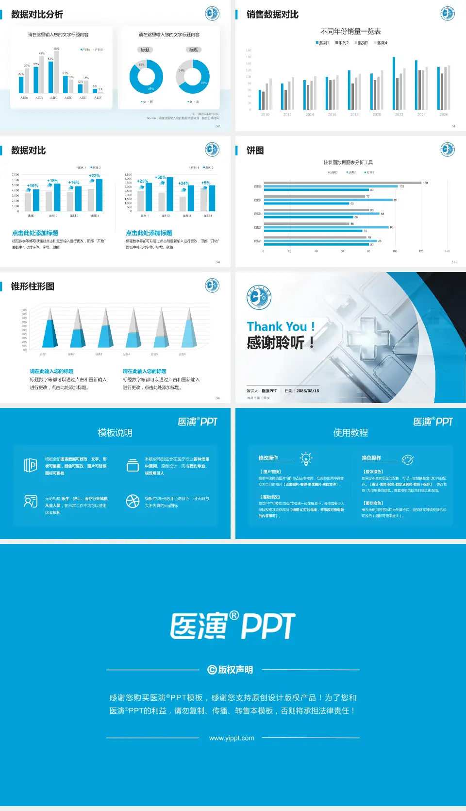 南昌市第三医院医疗行业比赛专用PPT模板16:9格式幻灯片预览图7