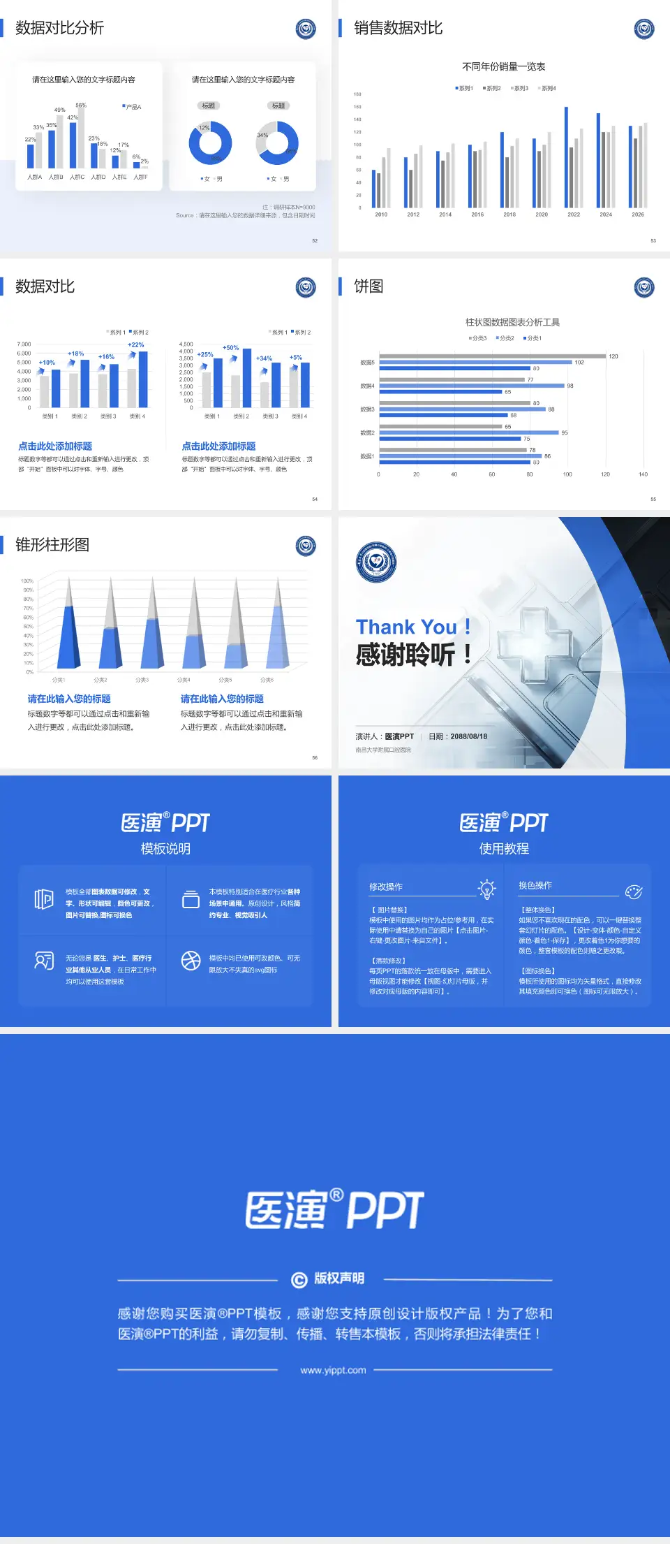 南昌大学附属口腔医院医疗行业比赛专用PPT模板4:3格式幻灯片预览图7