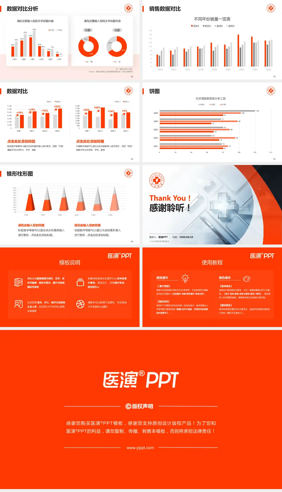 九江学院附属医院西院医疗行业比赛专用PPT模板16:9格式幻灯片预览图7