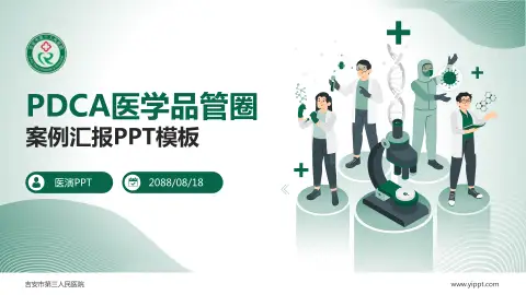 吉安市第三人民医院品管圈PDCA演示专用PPT模板