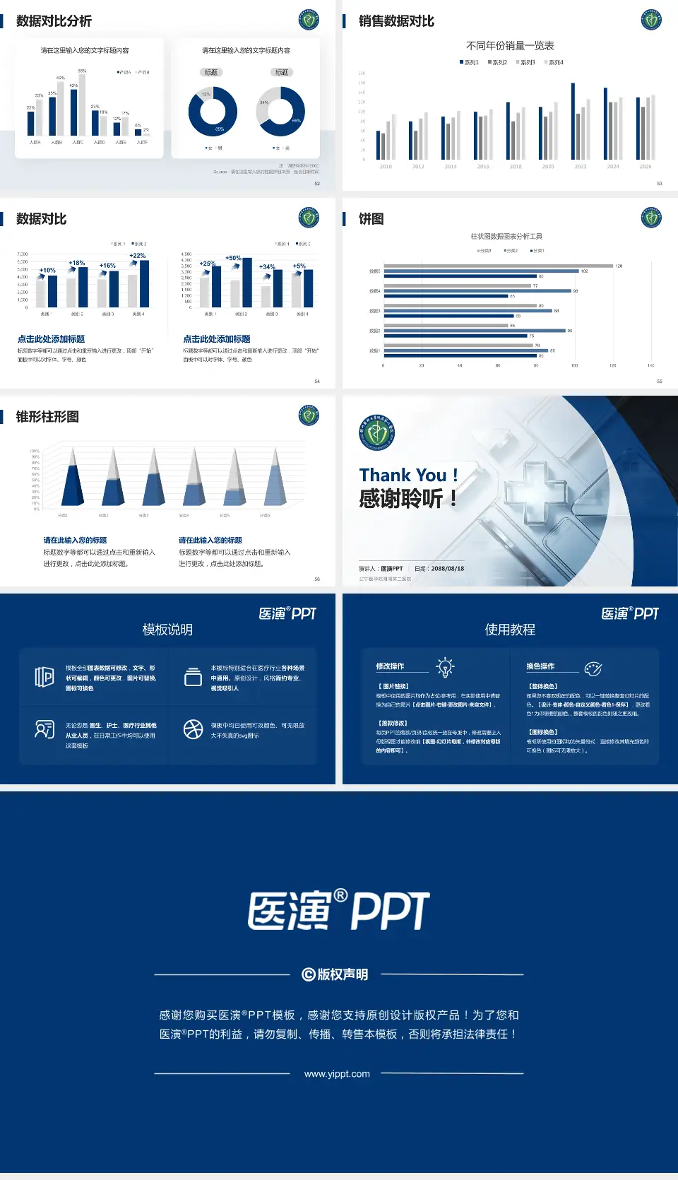 辽宁医学院附属第二医院医疗行业比赛专用PPT模板16:9格式幻灯片预览图7