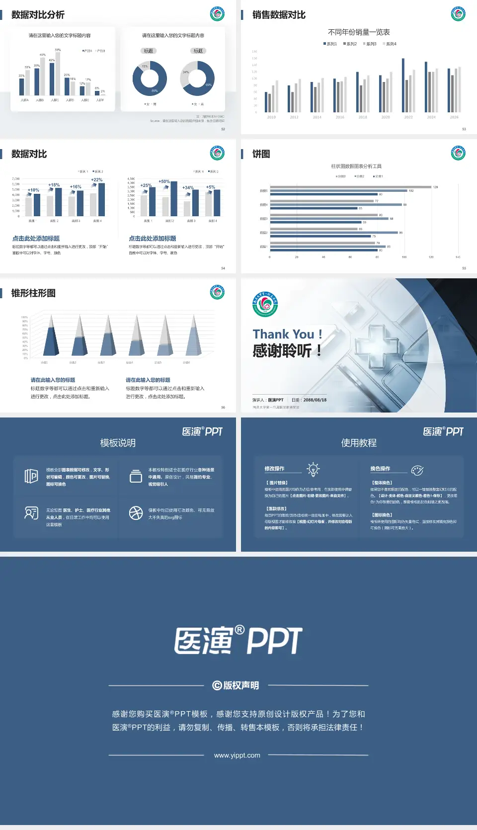 南昌大学第一附属医院象湖院区医疗行业比赛专用PPT模板16:9格式幻灯片预览图7