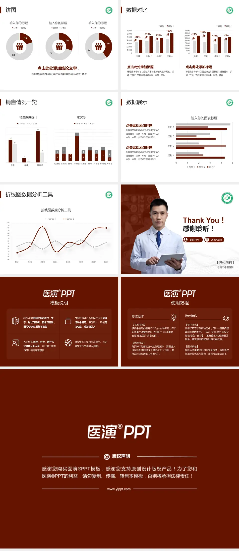 阜新市中医医院病例分享与讨论PPT模板4:3格式幻灯片预览图4