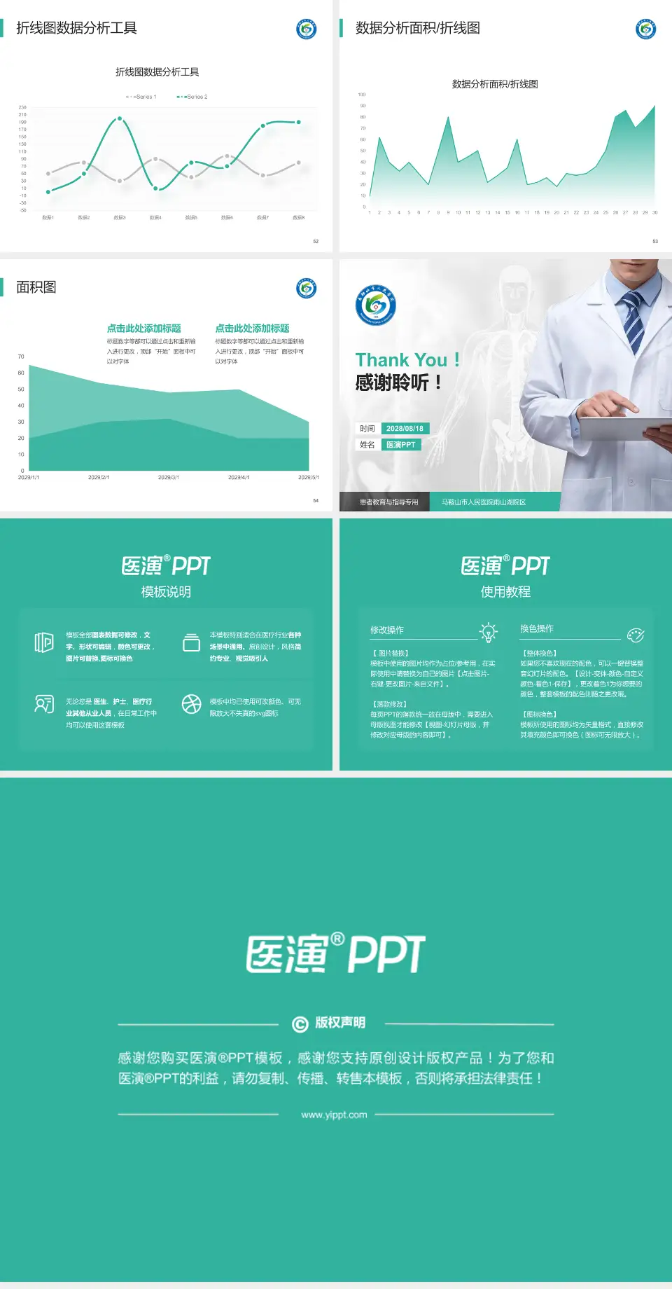 马鞍山市人民医院雨山湖院区患者教育与指导PPT模板4:3格式幻灯片预览图7