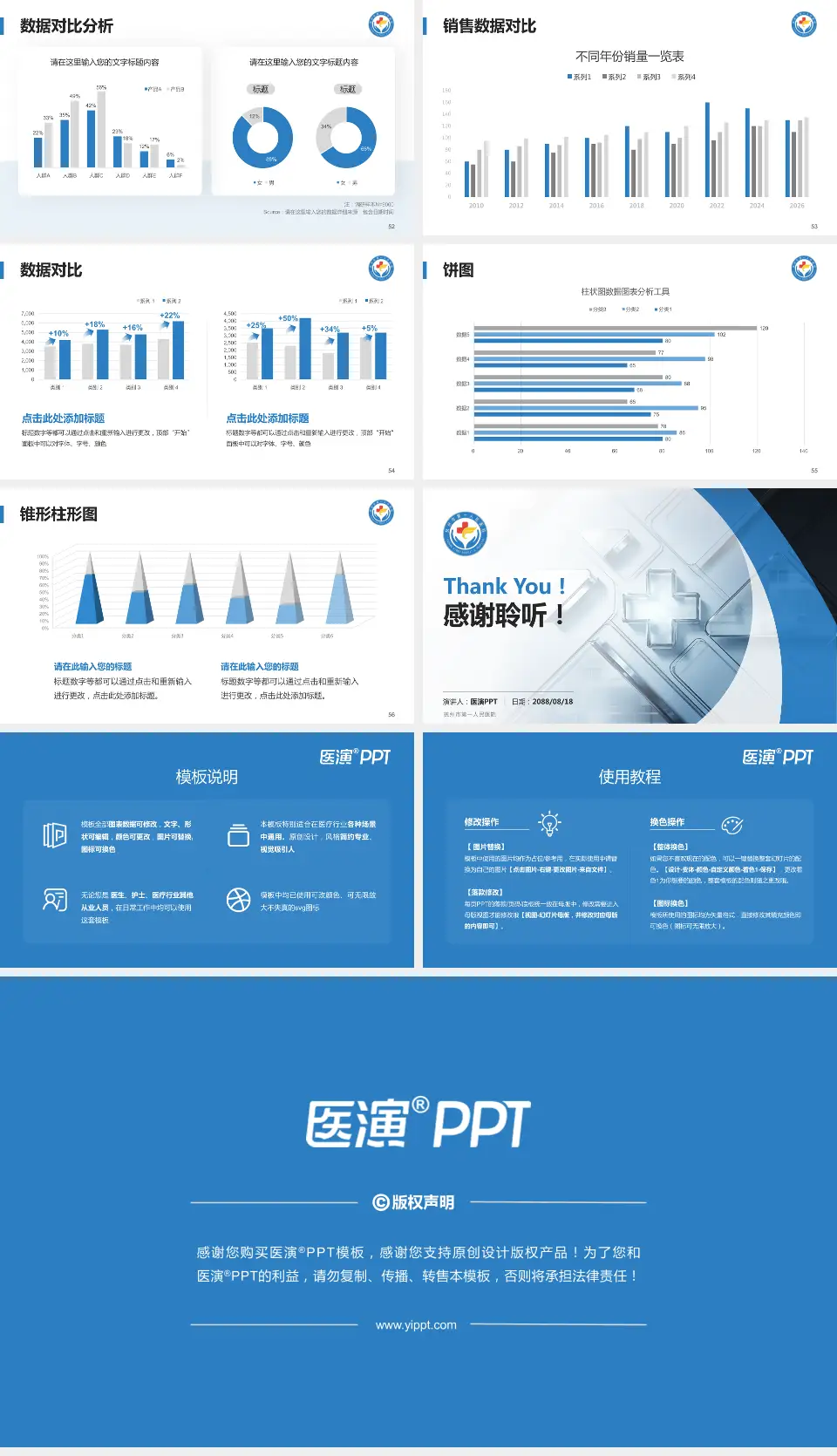 抚州市第一人民医院医疗行业比赛专用PPT模板16:9格式幻灯片预览图7