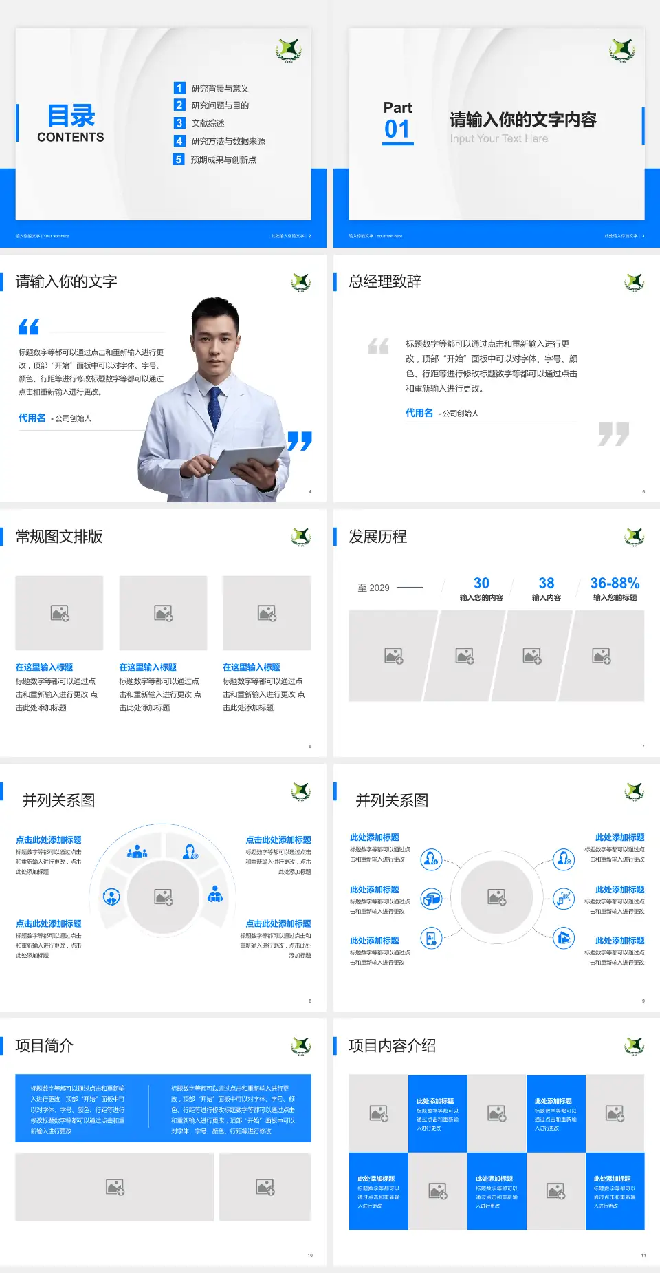 辽宁省精神卫生中心医院管理报告PPT模板4:3格式幻灯片预览图2