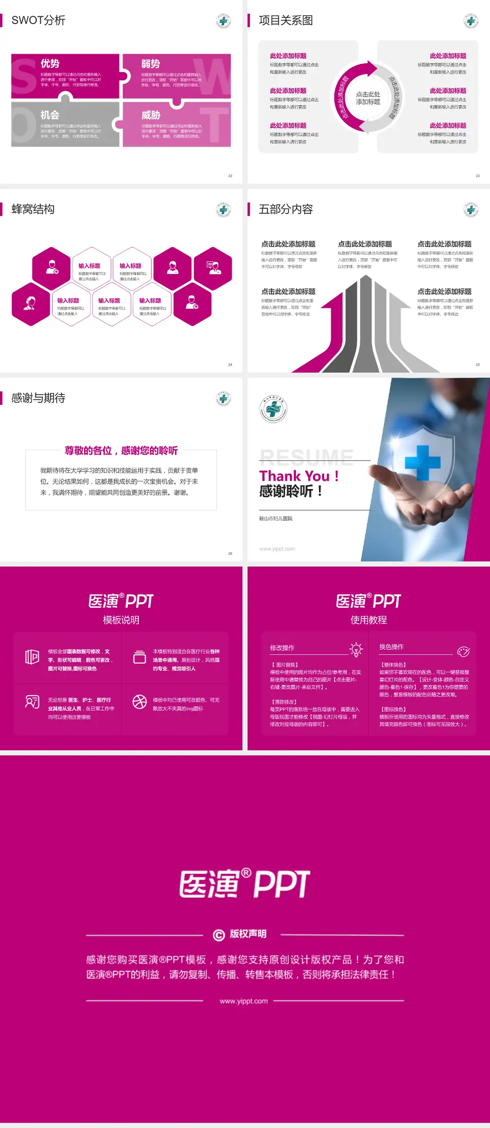 鞍山市妇儿医院个人求职应聘简历PPT模板4:3格式幻灯片预览图4