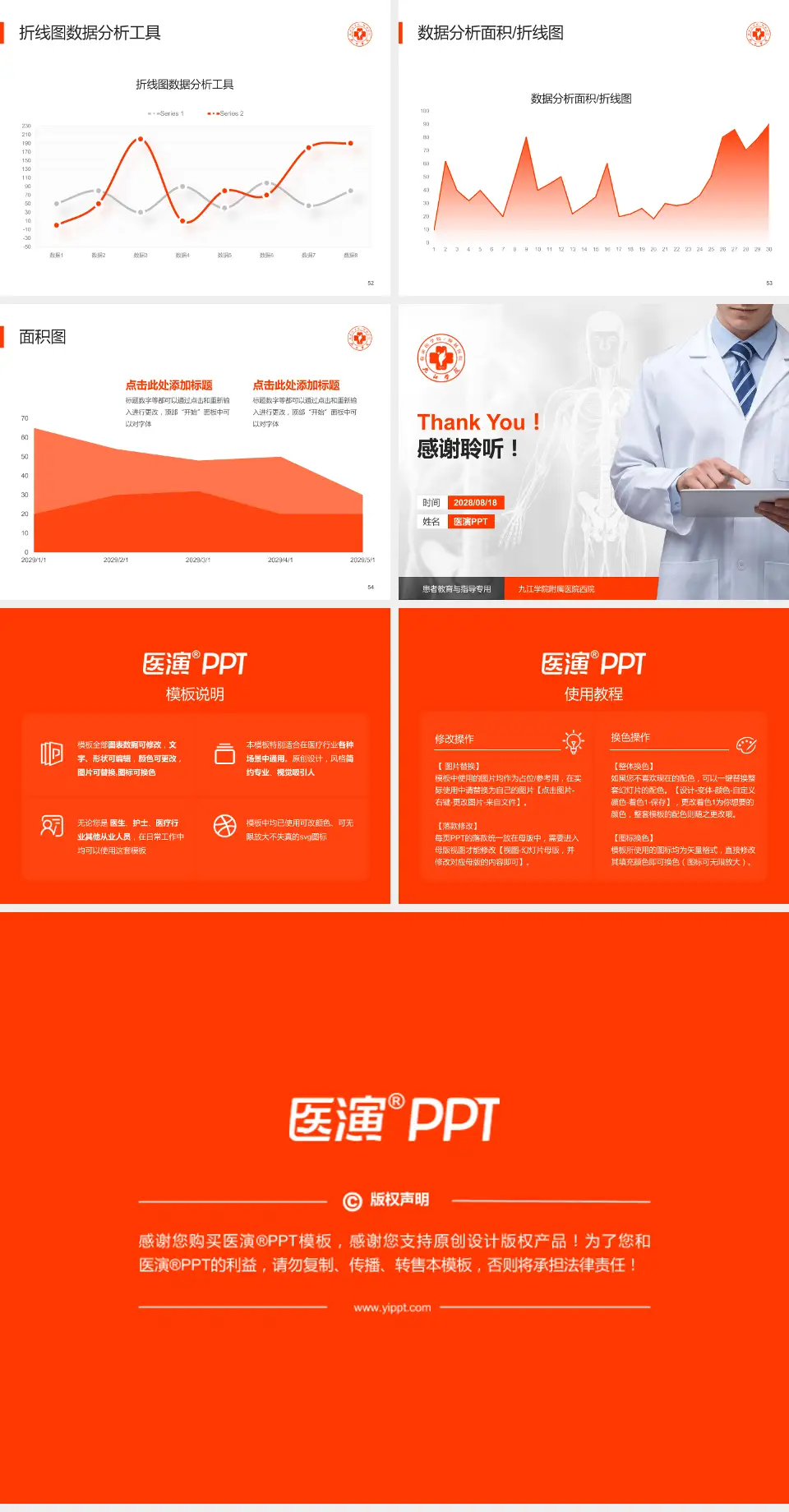 九江学院附属医院西院患者教育与指导PPT模板4:3格式幻灯片预览图7