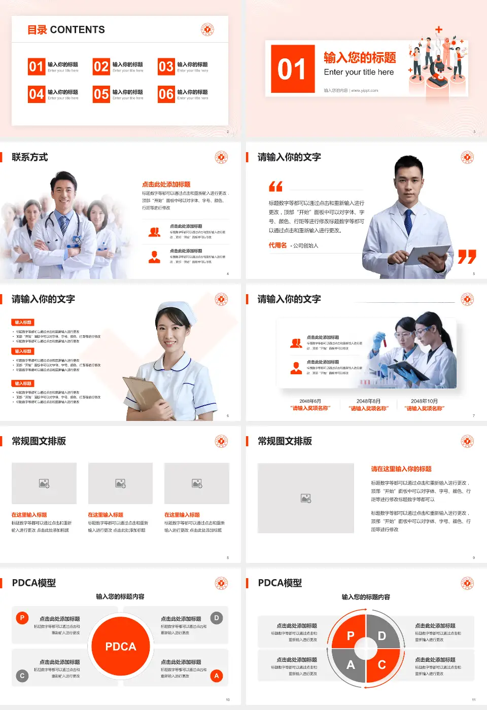 九江学院附属医院品管圈PDCA演示专用PPT模板16:9格式幻灯片预览图2