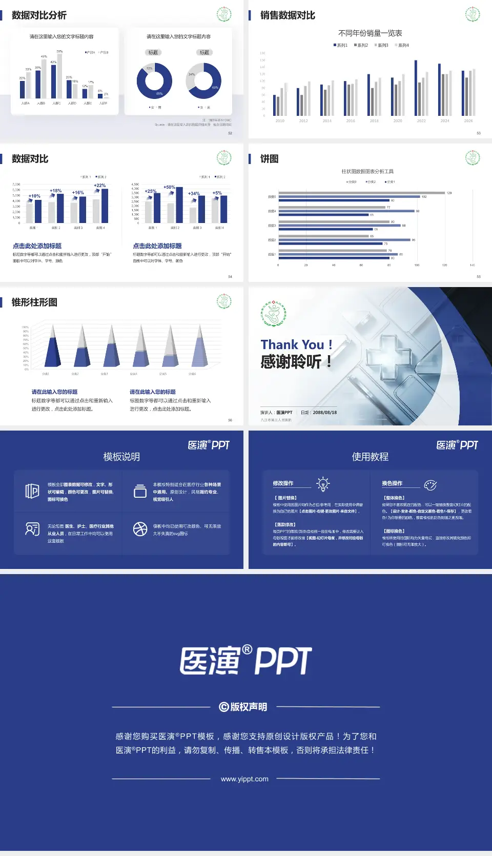九江市第三人民医院医疗行业比赛专用PPT模板16:9格式幻灯片预览图7