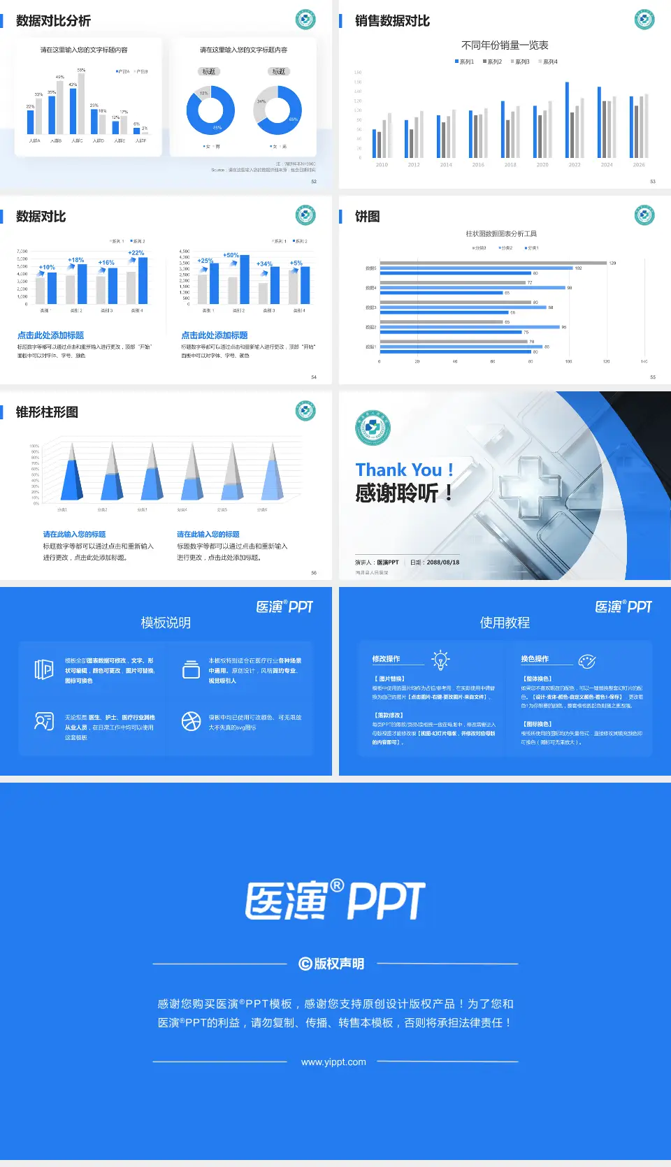 南昌县人民医院医疗行业比赛专用PPT模板16:9格式幻灯片预览图7