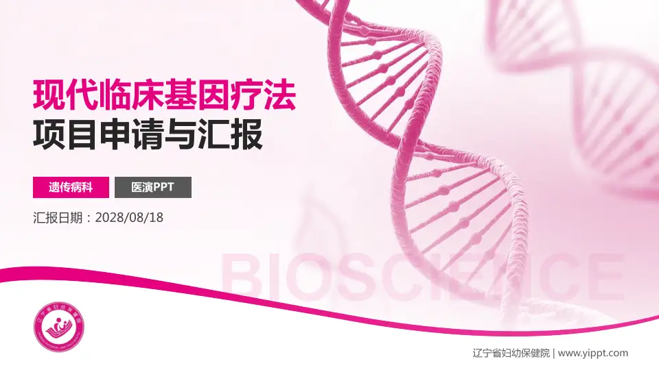 辽宁省妇幼保健院项目申请与汇报PPT模板16:9格式PPT封面效果预览图