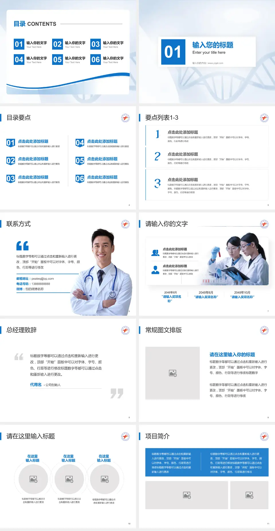 新余市中医院项目申请与汇报PPT模板4:3格式幻灯片预览图2