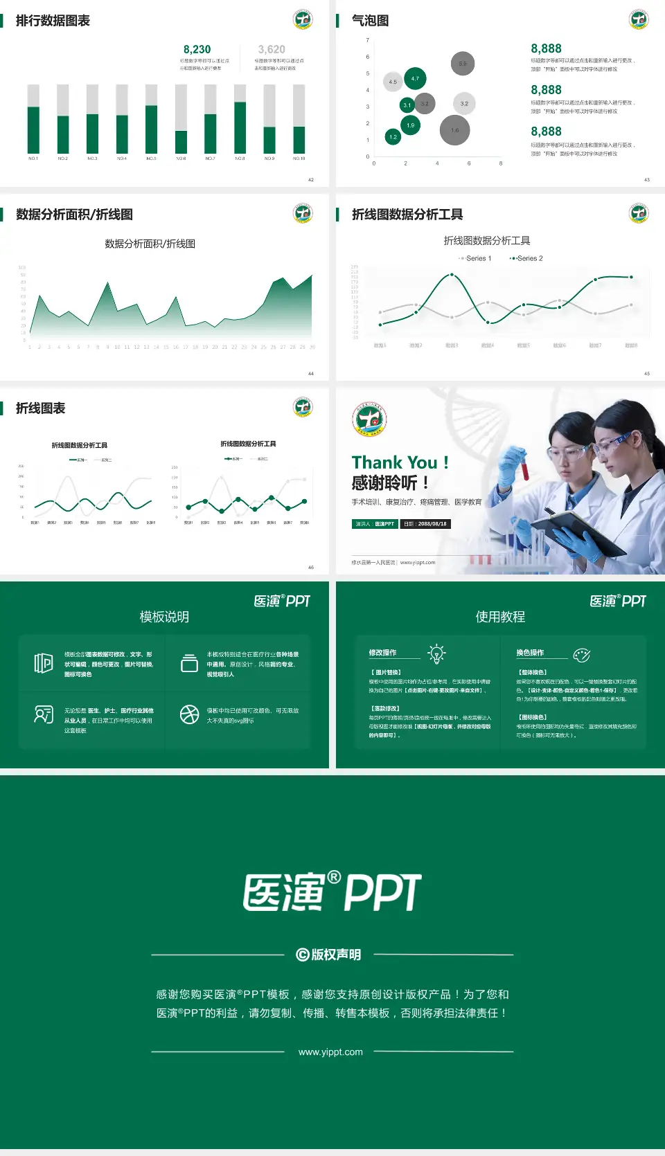 修水县第一人民医院科研成果展示PPT模板16:9格式幻灯片预览图6