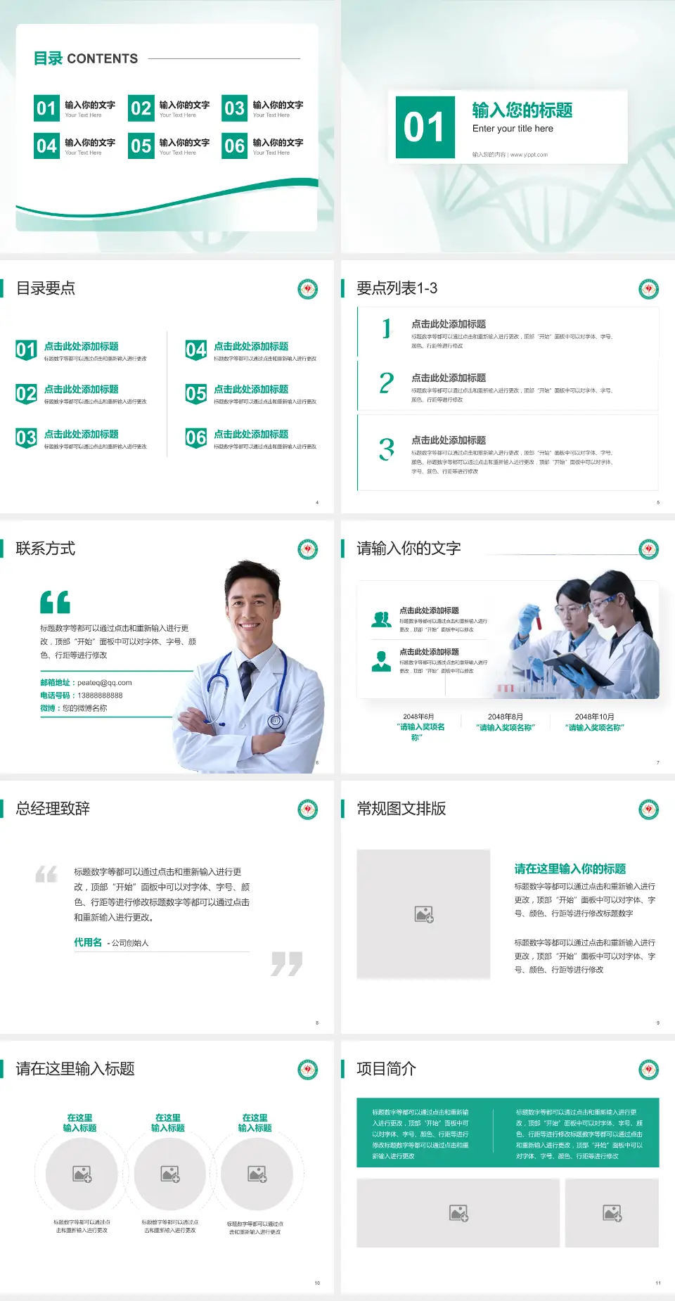 普兰店市中心医院项目申请与汇报PPT模板4:3格式幻灯片预览图2