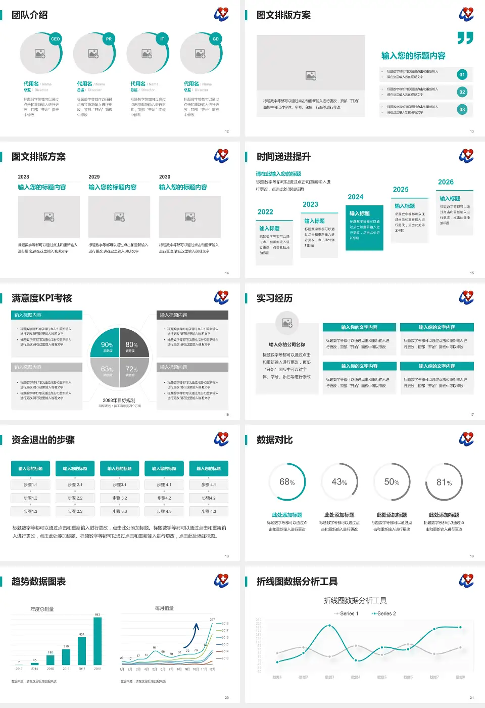 瓦房店市中心医院培训与教育PPT模板16:9格式幻灯片预览图3