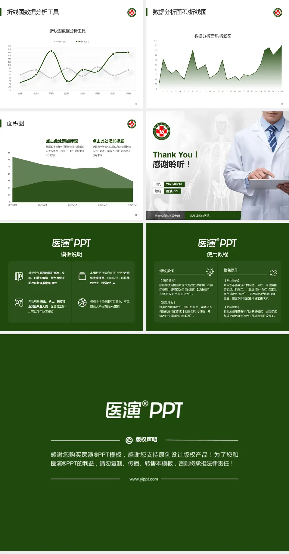 北部战区总医院患者教育与指导PPT模板4:3格式幻灯片预览图7