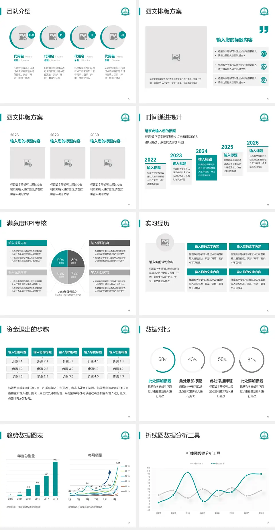 本溪市中心医院培训与教育PPT模板4:3格式幻灯片预览图3
