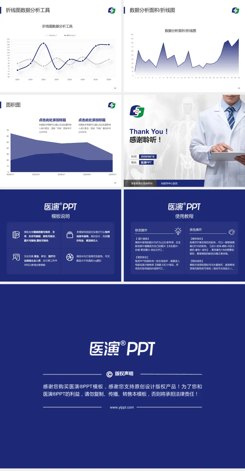 凤城市中心医院患者教育与指导PPT模板4:3格式幻灯片预览图7