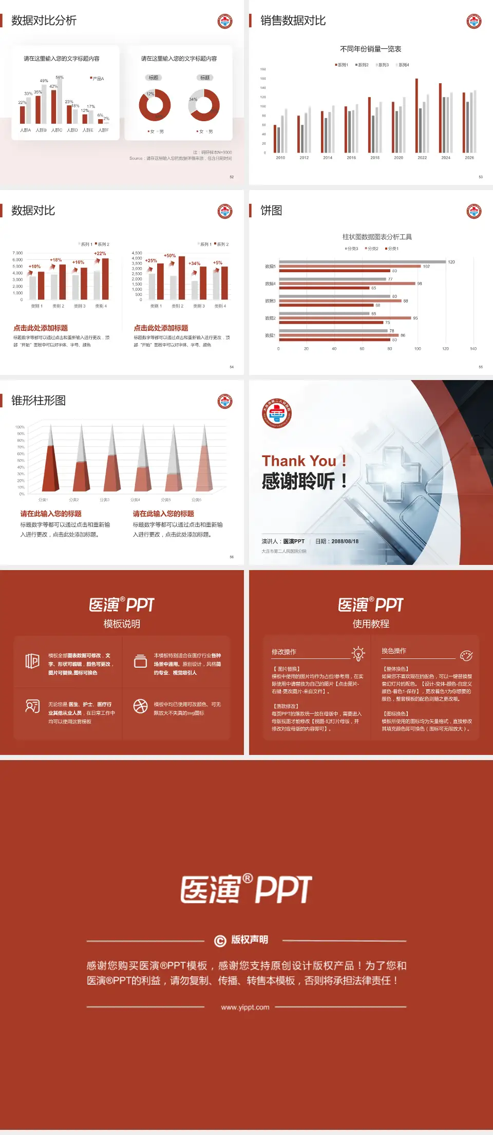 大连市第二人民医院分院医疗行业比赛专用PPT模板4:3格式幻灯片预览图7