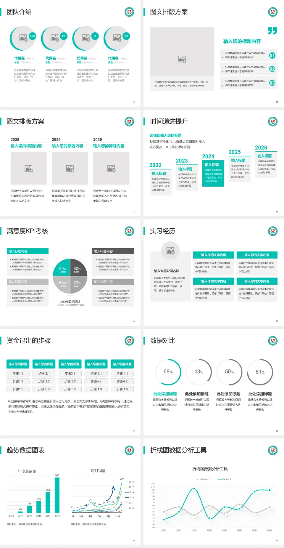 大连市第四人民医院培训与教育PPT模板4:3格式幻灯片预览图3